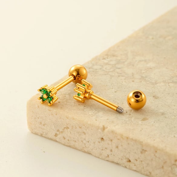 Blume Kupfer Gold Farbe Piercings Ohrringe
