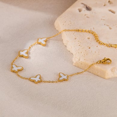 Schmetterlings-Charm-Armbänder aus Edelstahl in Goldfarbe h5 Bild3