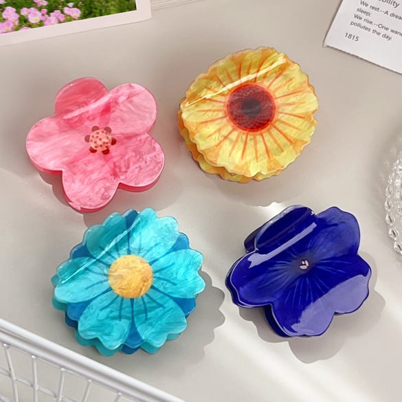 Simple Series Elegant Flower Acrylic Women's Hair Claws