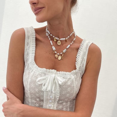 Retro Heart Iron Layered Necklaces h5 Picture3