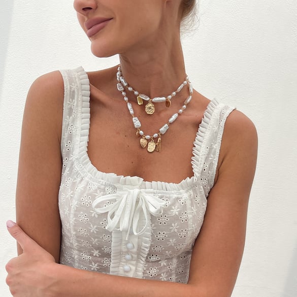 Retro Herz Eisen Layered Halsketten 2