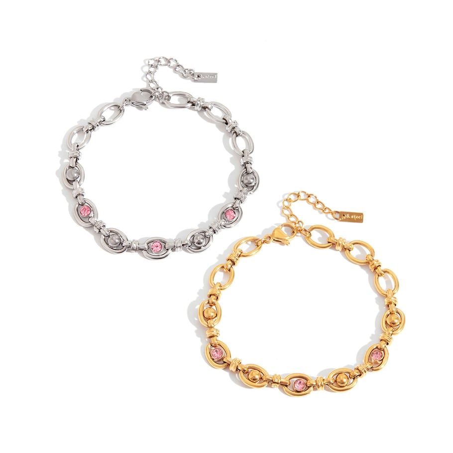 Classic Chain Stainless Steel Gold Color Chain Bracelets Picture5