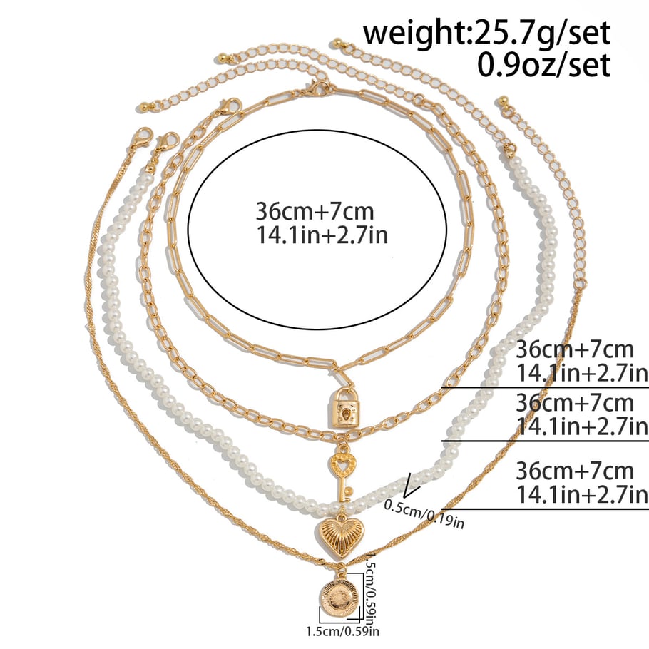 Retro Heart Iron Layered Necklaces Picture2