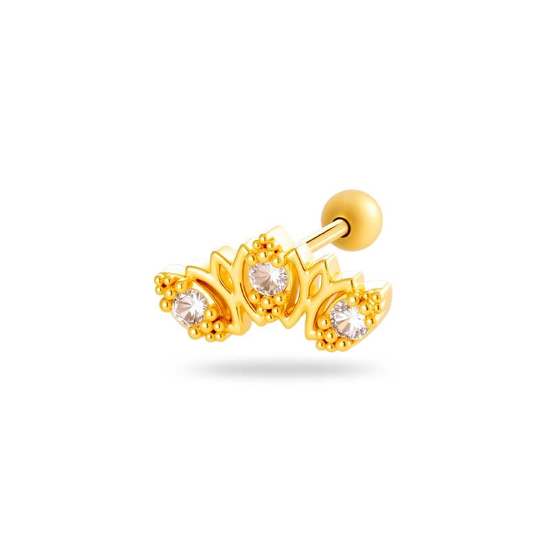 Mond Kupfer Gold Farbe Zirkon Piercings Ohrringe 