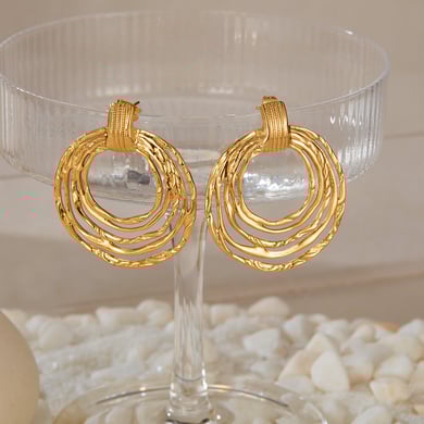 1 Paar Simple Series Tägliche geometrische Edelstahl Goldfarbene Damen-Ohrstecker h5 Bild5