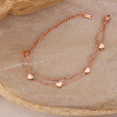 Bracelet chaîne en acier inoxydable pour femme, série Simple, motif cœur simple, 1 pièce h5 Image3