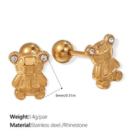 Boucles d&#39;oreilles à tige en or et diamants blancs EH975WEG Image2