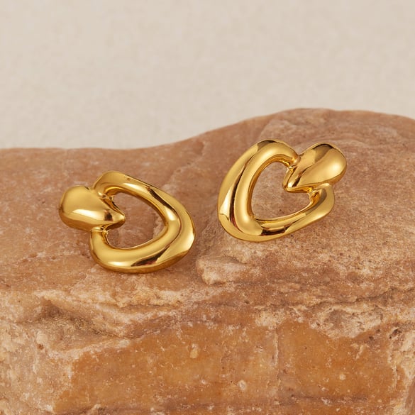 1 Paar Simple Series Daily Edelstahl Goldfarben Damen Ohrstecker