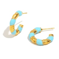 Pendientes de gota de aceite en forma de C-Jinlan 