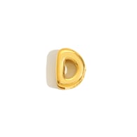 Halskette mit hohlem kleinen Buchstabenanhänger – Gold – D Bild30