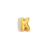 Halskette mit hohlem kleinen Buchstabenanhänger – Gold – K Bild37