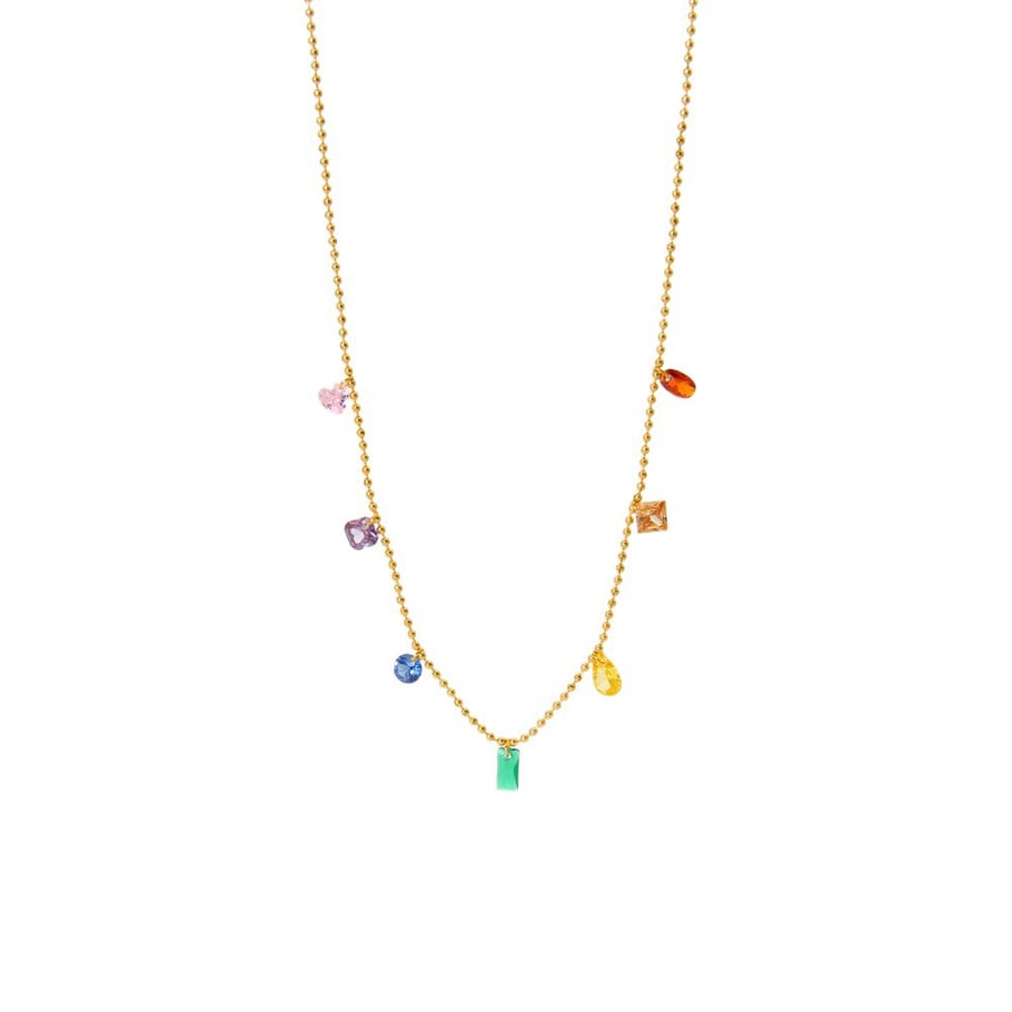 1 Paar einfache Serie täglich geometrische Edelstahl Gold Farbe Zirkon Damen Anhänger Halsketten Bild5