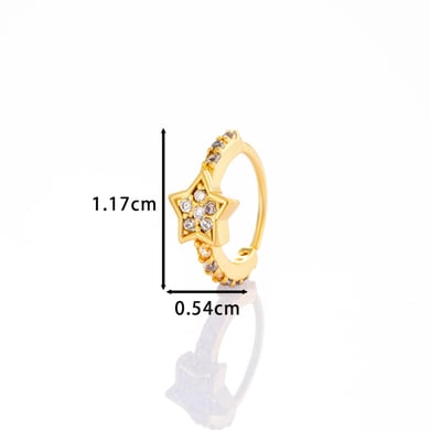 1 piercing de nez pour femme en forme d&#39;étoile brillante, couleur cuivre et or, zircon h5 Image2