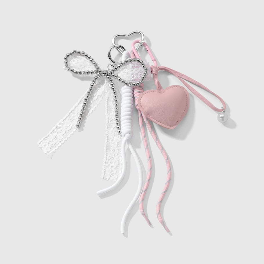 Classic Leather Heart Alloy Bag Charms 