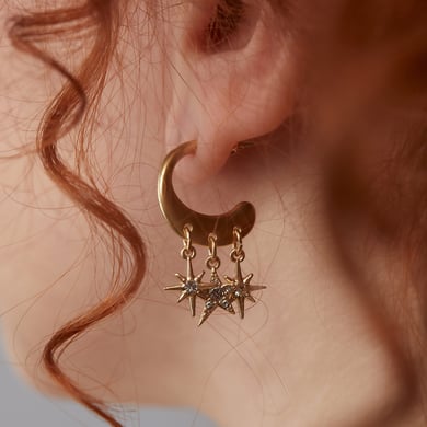 Orecchini a cerchio in acciaio inossidabile color oro stile Ins h5 Immagine6
