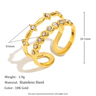 Offener Ring mit doppeltem Diamanten – Gold Bild18