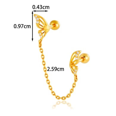 1 Paar Simple Series Simple Heart Kupfer Gold Farbe Zirkon Damen Piercings Ohrringe h5 Bild2