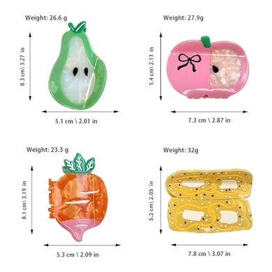 1 Paar Haarklammern aus Acetat für Damen der Romantic Series Sweet Plant h5 Bild5