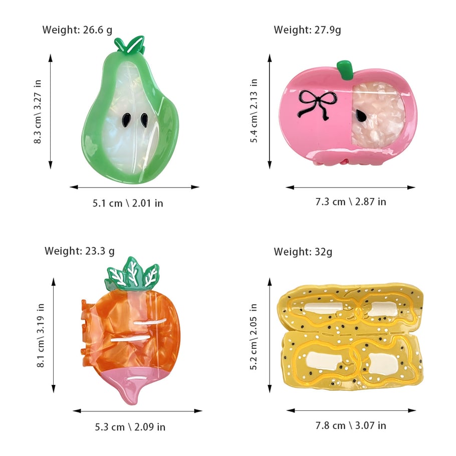 1 Paar Haarklammern aus Acetat für Damen der Romantic Series Sweet Plant Bild5