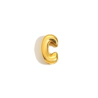 Halskette mit hohlem kleinen Buchstabenanhänger – Gold – C Bild29