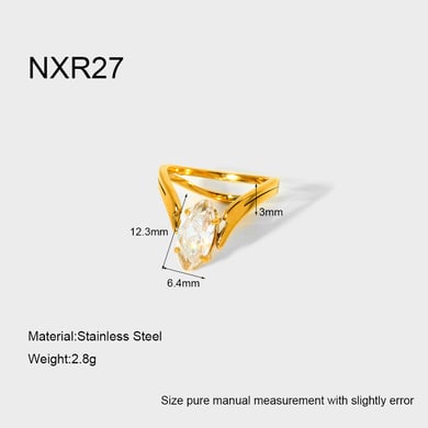 1 Paar Statement-Ringe aus der Romantischen Serie mit elegantem Auge aus Edelstahl in Goldfarbe mit Zirkonia h5 