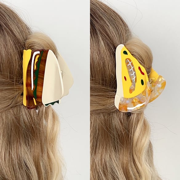 1 Piece Cute  Fun Hamburger Geometric Acetate Women's Hair Claws 2
