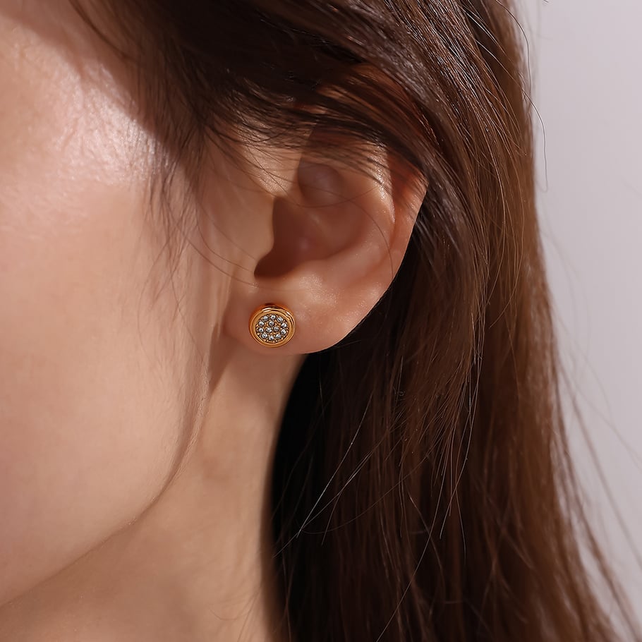 Cross Stainless Steel Gold Color Piercing Earrings Picture4