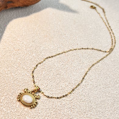 Crab Stainless Steel Gold Color Pendant Necklaces h5 
