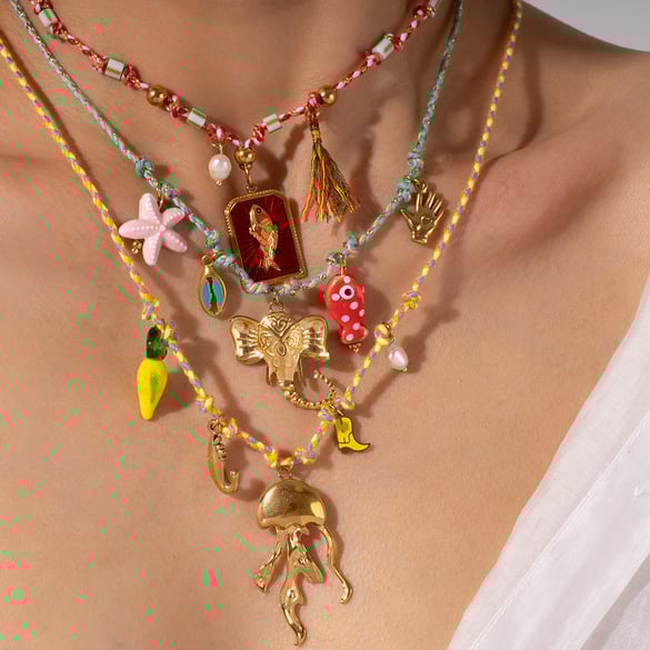 Vacation Beach Gold Marine Organism Women's Pendant Necklaces 2