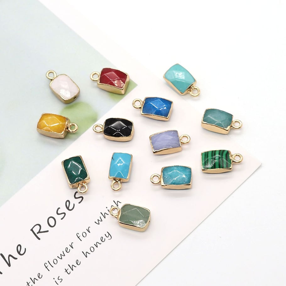1 Piece Rectangular Natural Stones Women's Pendants Picture4