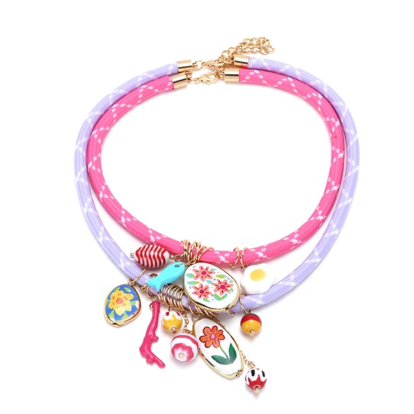 Retro Flower CCB Pendant Necklaces