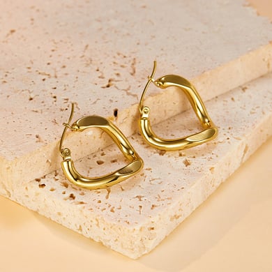 1 Paar einfache Serie süße geometrische Edelstahl Gold Farbe Damen Ohrstecker h5 Bild6