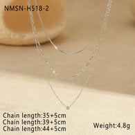 NMSN-H518-2 Çelik Renkli Üç Katmanlı Kolye Resim2