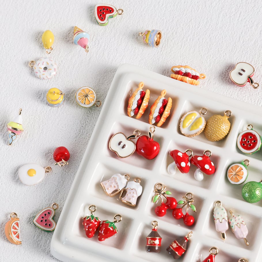1 pièce de perle de bijoux en alliage de fruits mignons à faire soi-même Image2