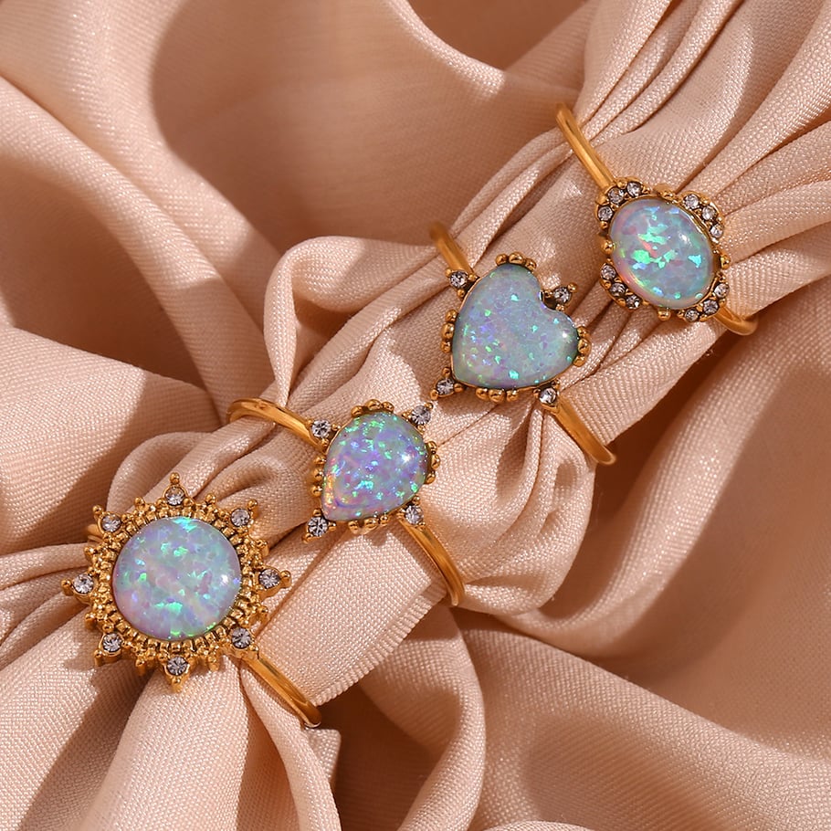1 Stück Luxuriöse Serie Elegante Statement-Ringe aus einfarbigem Edelstahl Bild2