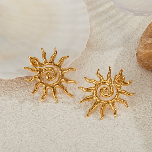 1 Pair Simple Series Daily Geometric Stainless Steel   Gold Color  Women's Stud Earrings