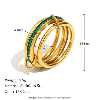 Anelli da donna in acciaio inossidabile color block di lusso h5 Immagine5