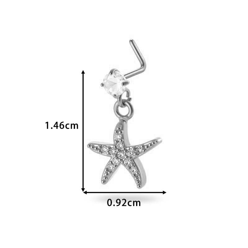 1 paire de piercings de nez pour femme en forme de cœur simple, couleur cuivre et or, zircone Image2