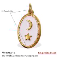 PJ493WEG White Drop Oil Gold Pendant Picture9