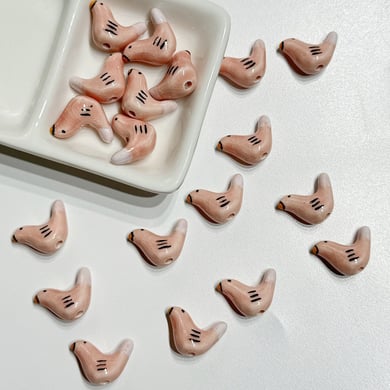 1 pièce de perle en céramique pour bijoux à faire soi-même en forme d&#39;oiseau h5 Image2