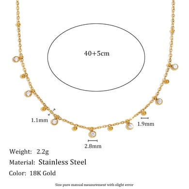 Elegante einfarbige Edelstahl-Kettenhalsketten für Damen h5 Bild4