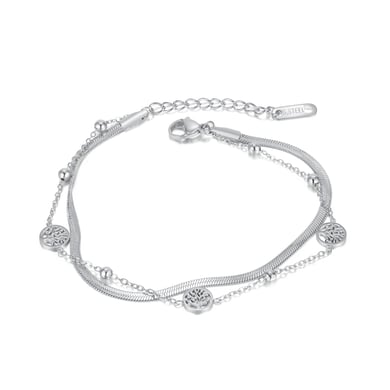 Bracelet chaîne pour femme en acier inoxydable couleur or, série simple, motif fleur quotidienne h5 