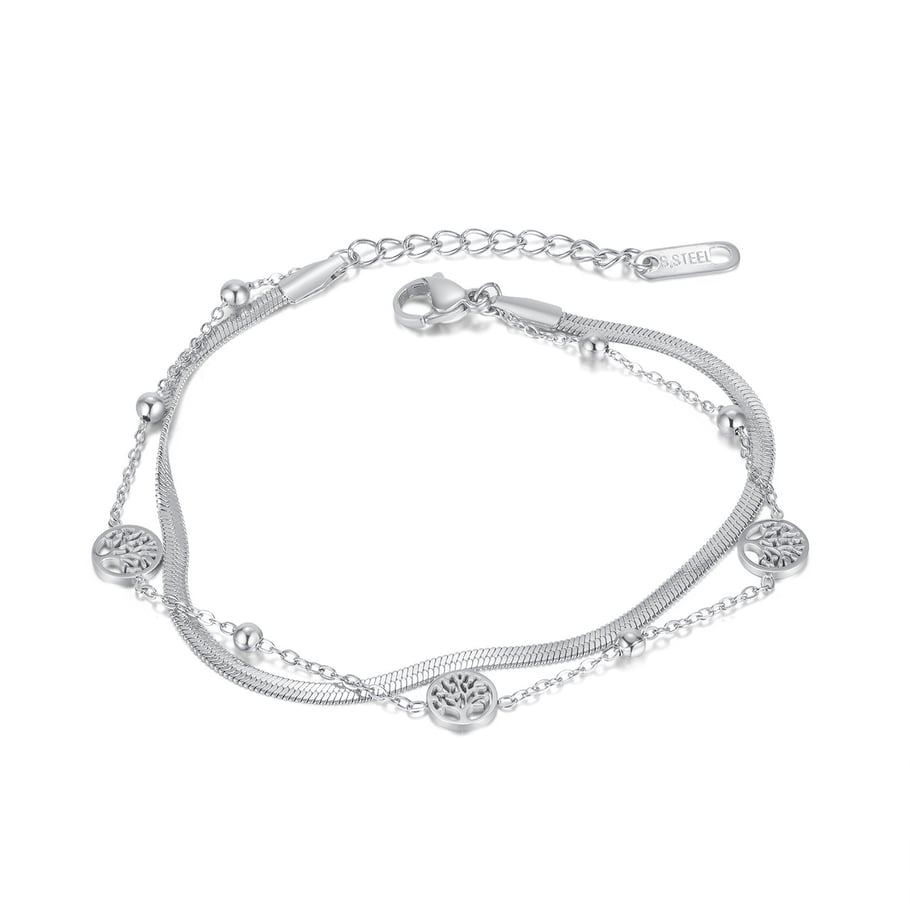 Bracelet chaîne pour femme en acier inoxydable couleur or, série simple, motif fleur quotidienne 