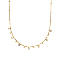 Halskette mit Zirkonia-Clip in Tropfenform, Gold 