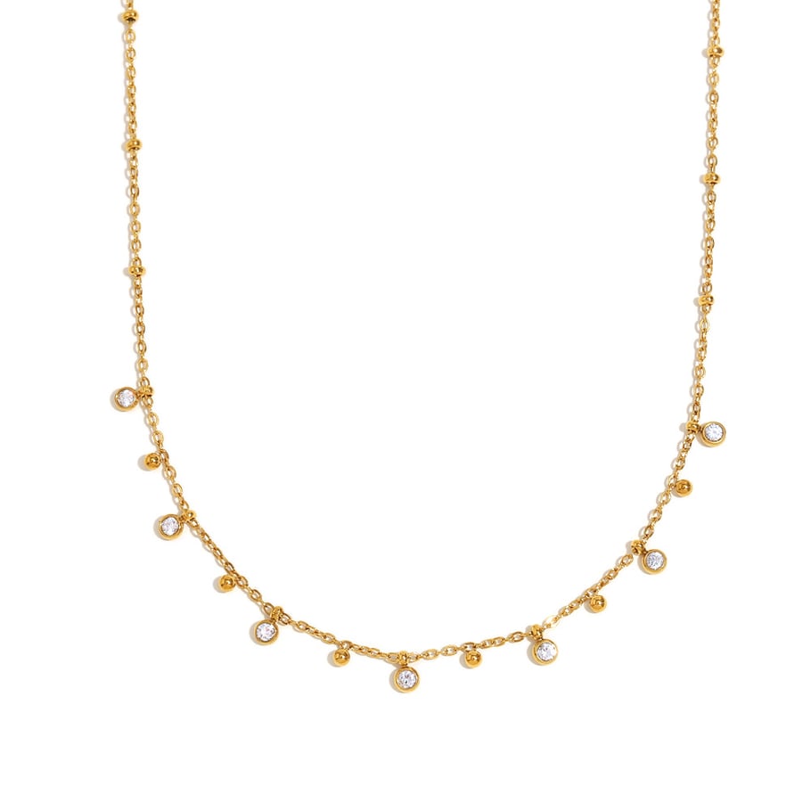 Elegante einfarbige Edelstahl-Kettenhalsketten für Damen 
