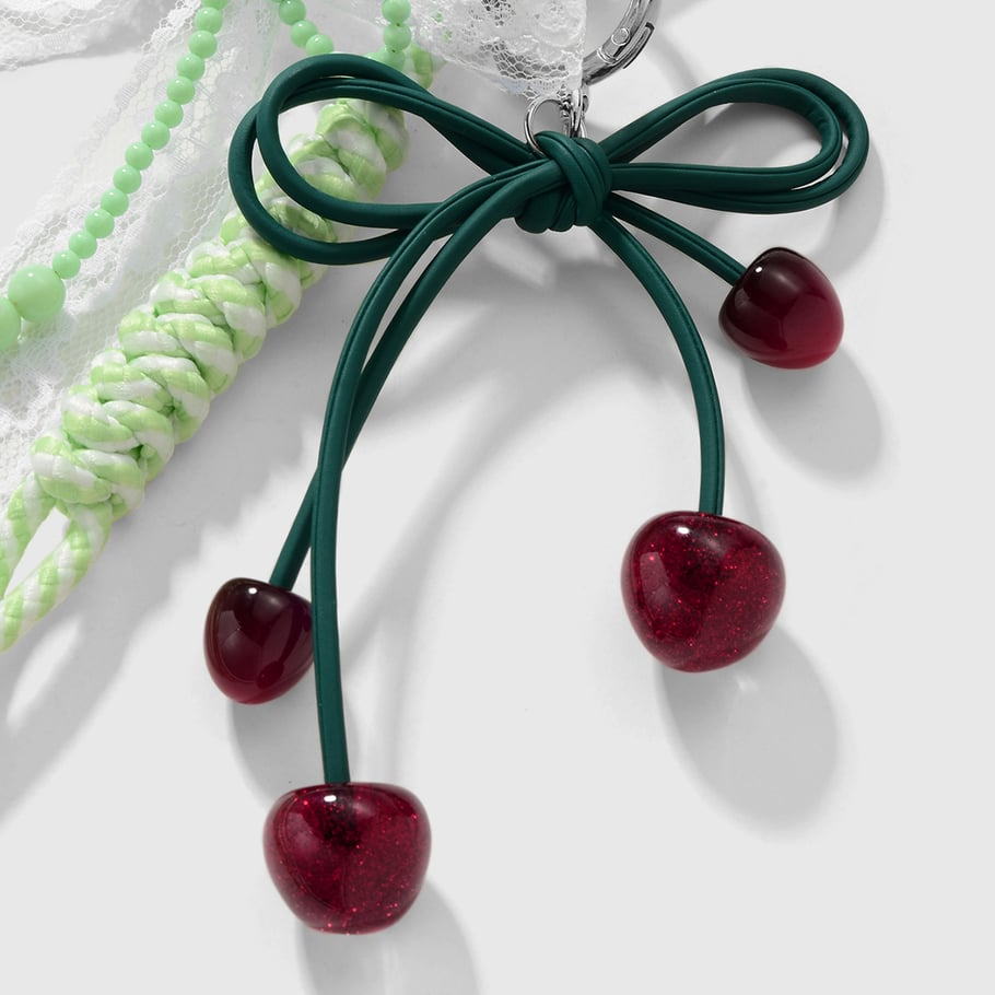 Dijes para bolso con lazo de cereza Imagen5