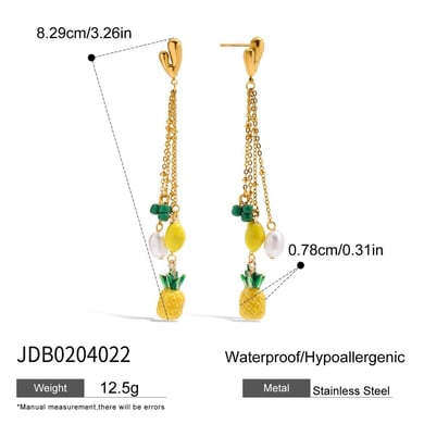 Süße Frucht Goldfarbene Ohrhänger h5 Bild2