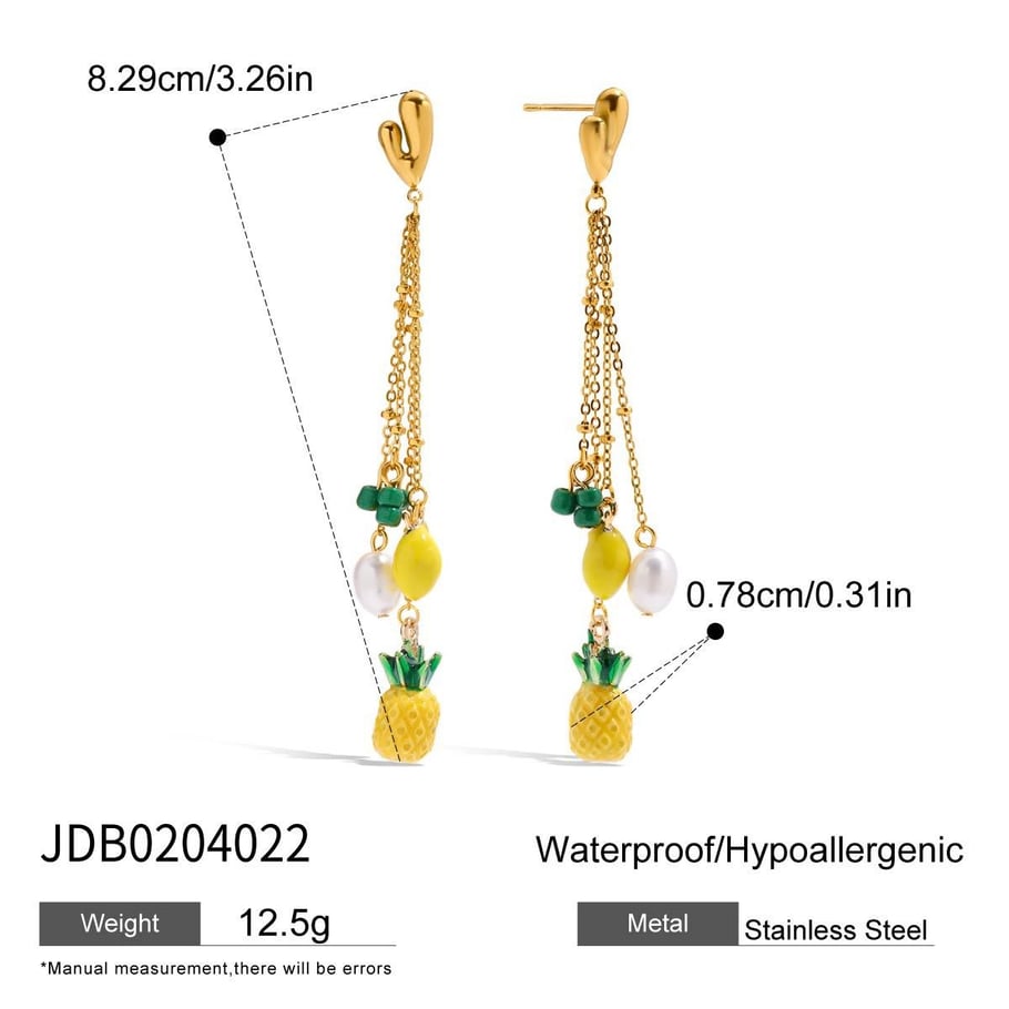 Cute Fruit Gold Color Dangle Earrings h5Picture2