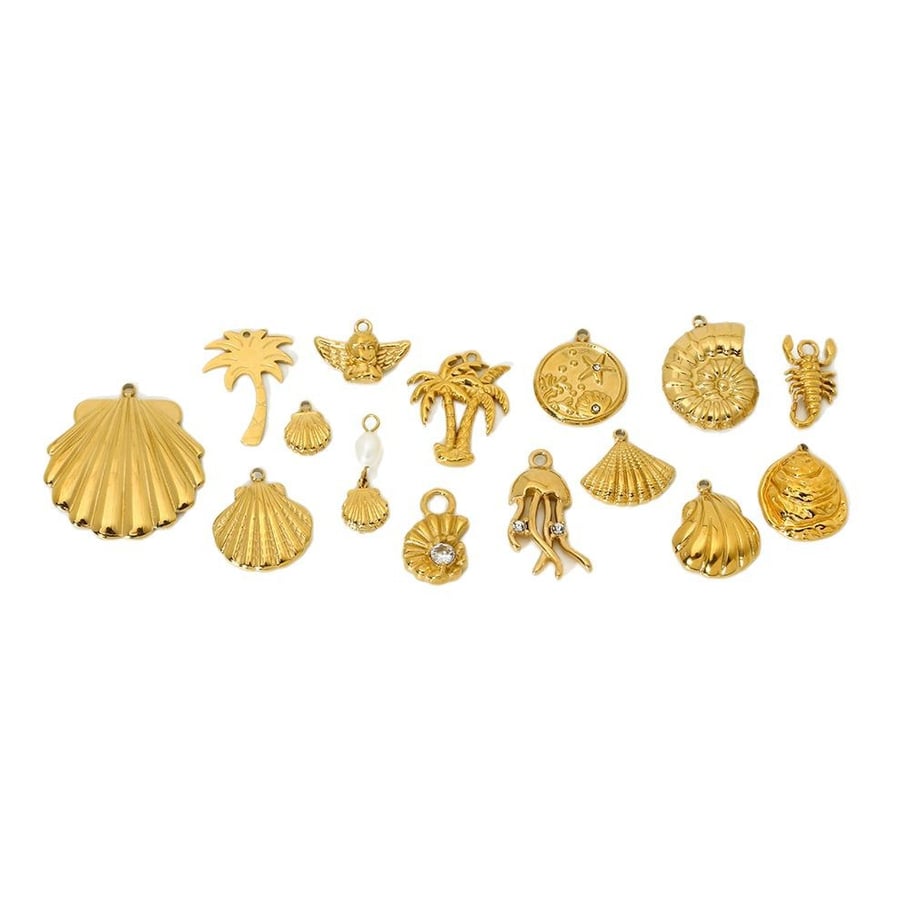 1 Paar Classic Series Retro Schildkröte Edelstahl Gold Farbe Unisex Anhänger Bild4