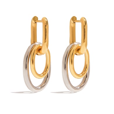 Pendientes colgantes de acero inoxidable de colores mixtos h5 